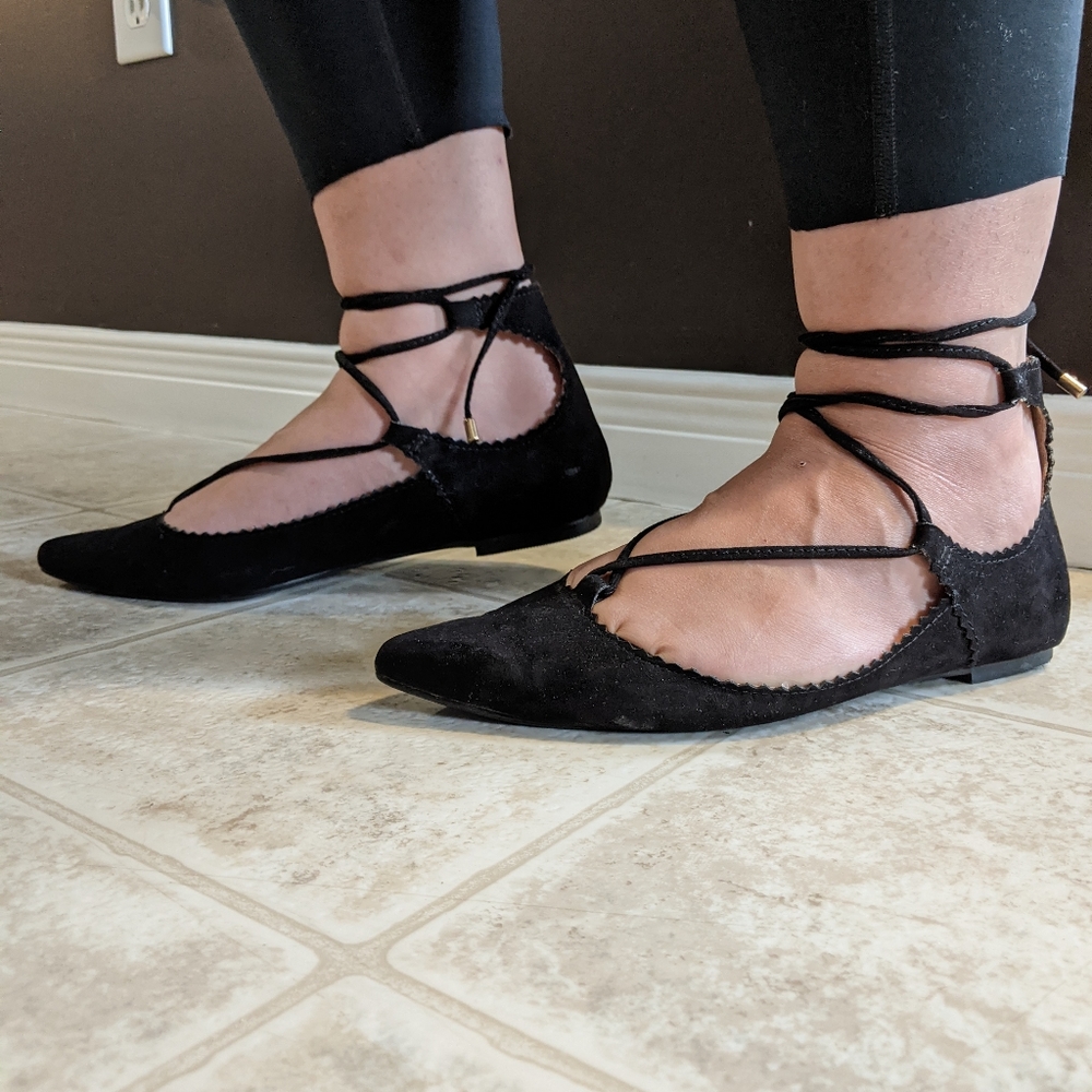 TopShop ballet lace up flats